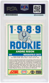 Andre Rison Signed Colts 1989 Score Rookie Football Trading Card #272 w/Bad Moon - (PSA Encapsulated)