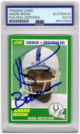 Andre Rison Signed Colts 1989 Score Rookie Football Trading Card #272 w/Bad Moon - (PSA Encapsulated)