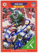 Andre Rison Signed 1989 Pro Set Rookie Football Trading Card #497 w/Bad Moon