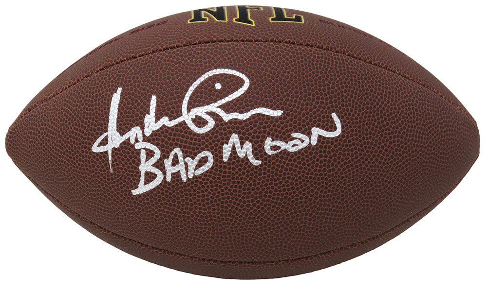 Andre Rison Signed Wilson Super Grip Full-Size Football w/Bad Moon