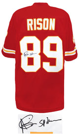 Andre Rison Signed Red Custom Jersey w/Spiderman (Signed Middle of #8)