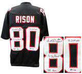 Andre Rison Signed Black Throwback Custom Football Jersey w/5-Inscriptions