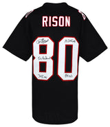 Andre Rison Signed Black T/B Custom Football Jersey w/5-Inscriptions