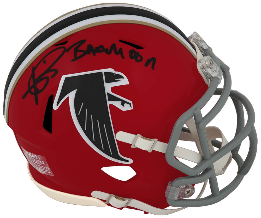 Andre Rison Signed Atlanta Falcons Throwback Red Riddell Speed Mini Helmet w/Bad Moon