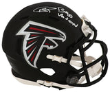 Andre Rison Signed Falcons Throwback (2003-2019 Style) Riddell Speed Mini Helmet w/Bad Moon