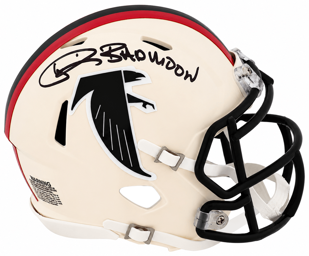Andre Rison Signed Atlanta Falcons RETRO Riddell Speed Mini Helmet w/Bad Moon