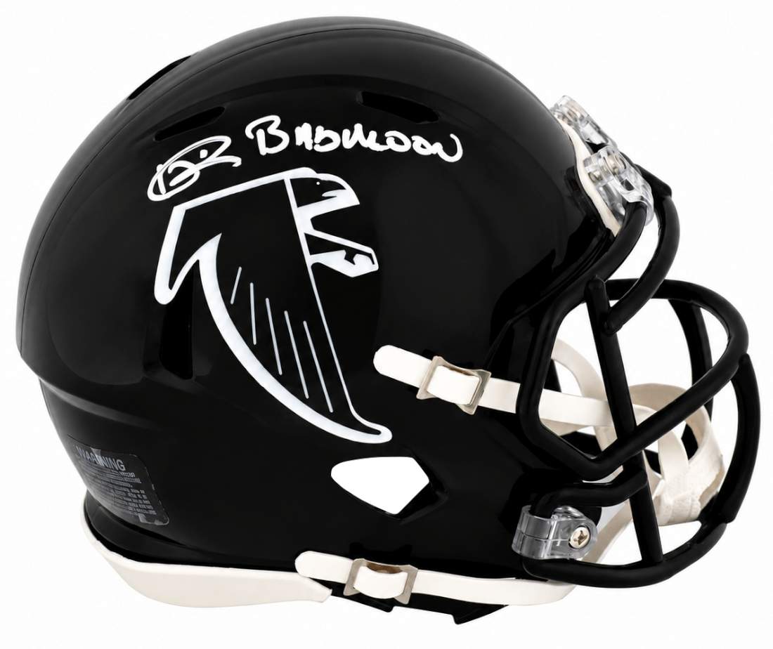 Andre Rison Signed Atlanta Falcons (90-02 Style) T/B Riddell Speed Mini Helmet w/Bad Moon