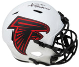 Andre Rison Signed Atlanta Falcons Lunar Eclipse White Matte Riddell Full Size Speed Replica Helmet w/Bad Moon