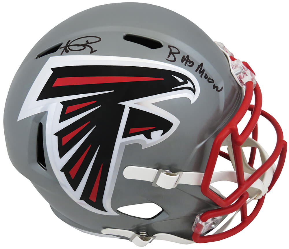 Andre Rison Signed Atlanta Falcons FLASH Riddell Full Size Speed Replica Helmet w/Bad Moon