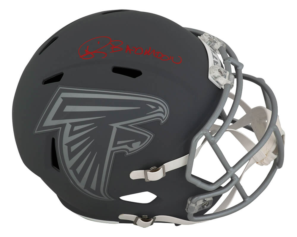 Andre Rison Signed Atlanta Falcons SLATE Riddell Full Size Speed Replica Helmet w/Bad Moon
