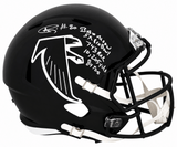 Andre Rison Signed Atlanta Falcons (90-02 Style) T/B Riddell Full Size Speed Replica Helmet w/5-Inscriptions