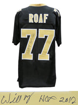 Willie Roaf Signed Black Custom Jersey w/HOF 2012