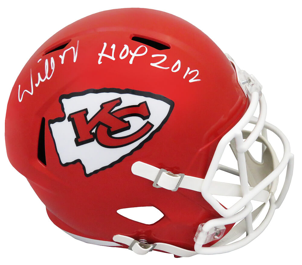 Willie Roaf Signed Kansas City Chiefs Riddell Full Size Speed Replica Helmet w/HOF 2012