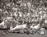 Brooks Robinson Signed Baltimore Orioles Triple Diving Image B&W 8x10 Photo - (JSA)
