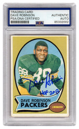 Dave Robinson Signed Green Bay Packers 1970 Topps Football Card #102 w/HOF 2013 - (PSA Encapsulated)