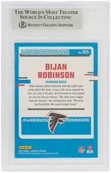 Bijan Robinson Signed Atlanta Falcons 2023 Donruss Rated Rookie Football Card #305  (Beckett Encapsulated)