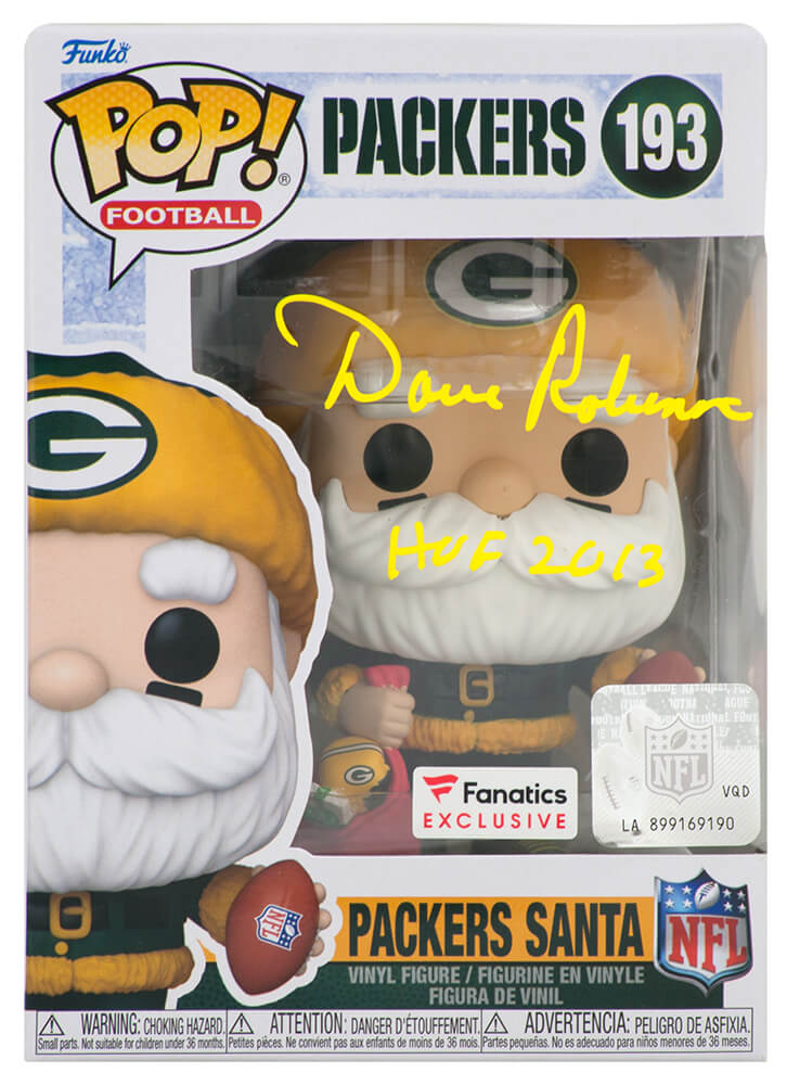 Dave Robinson Signed Green Bay Packers 'SANTA' Funko Pop Doll #193 w/HOF 2013
