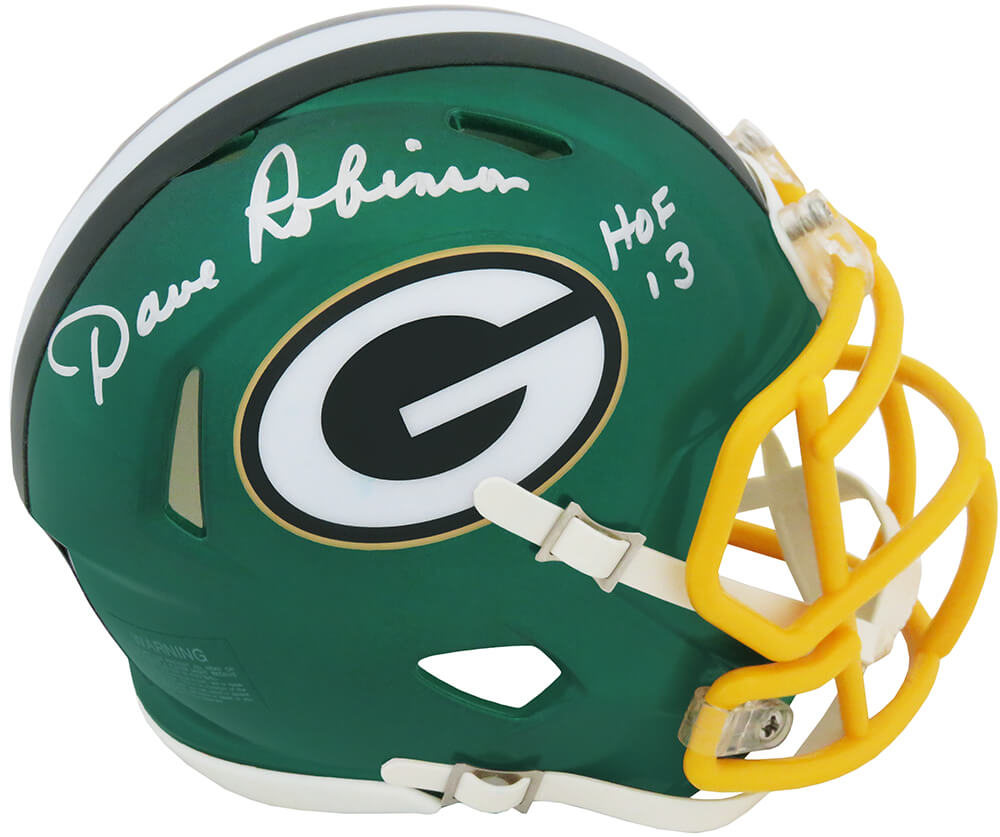 Dave Robinson Signed Green Bay Packers Flash Riddell Speed Mini Helmet w/HOF'13