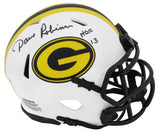 Dave Robinson Signed GB Packers Lunar Eclipse Riddell Speed Mini Helmet w/HOF'13