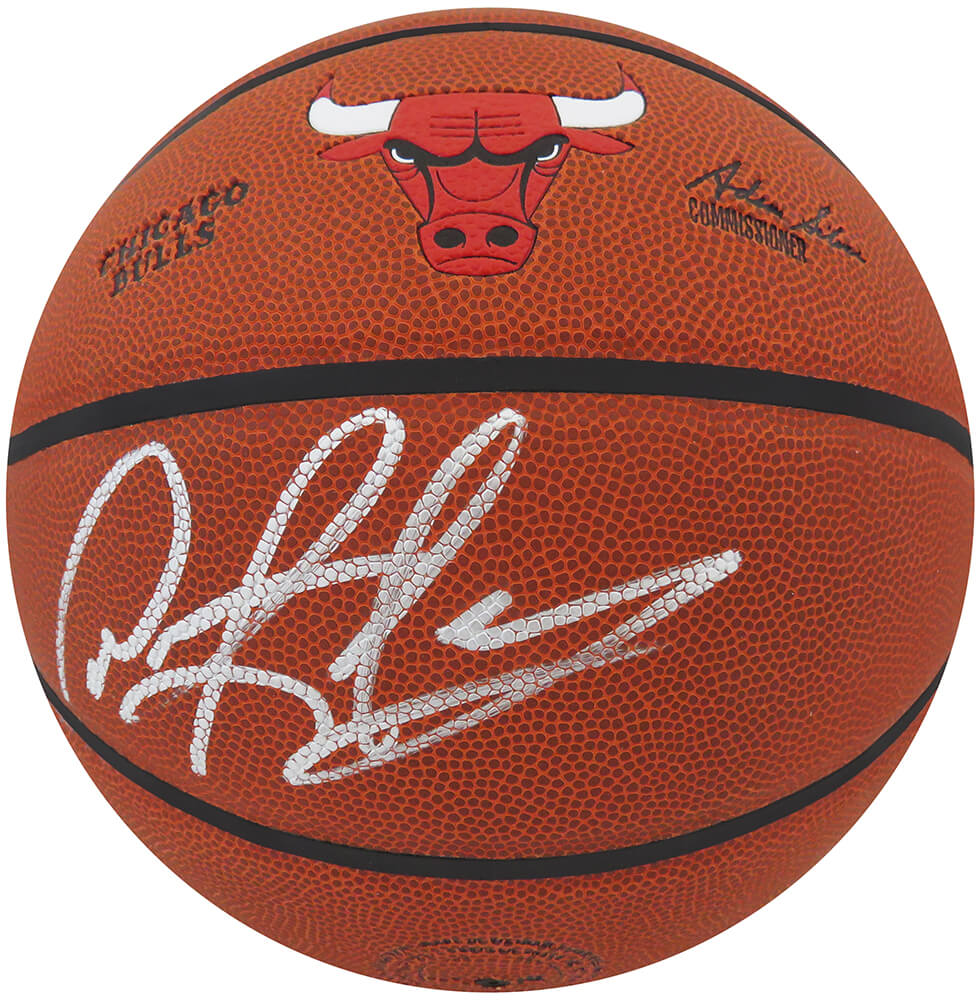 Dennis Rodman Signed Wilson Chicago Bulls Logo NBA Basketball