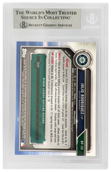 Julio Rodriguez Signed Seattle Mariners 2019 1st Bowman Prospects Rookie Baseball Card #BP33  (Beckett Encapsulated)