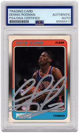 Dennis Rodman Signed Detroit Pistons 1988 Fleer Rookie Basketball Card #43 - (PSA/DNA Encapsulated)