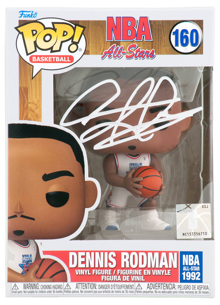 Dennis Rodman Signed 1992 NBA All-Star White Jersey Funko Pop Doll #160