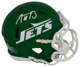 Aaron Rodgers Signed New York Jets 2024 Green Riddell Speed Mini Helmet - (Fanatics)