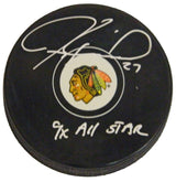 Jeremy Roenick Signed Blackhawks Logo Hockey Puck w/9x All Star