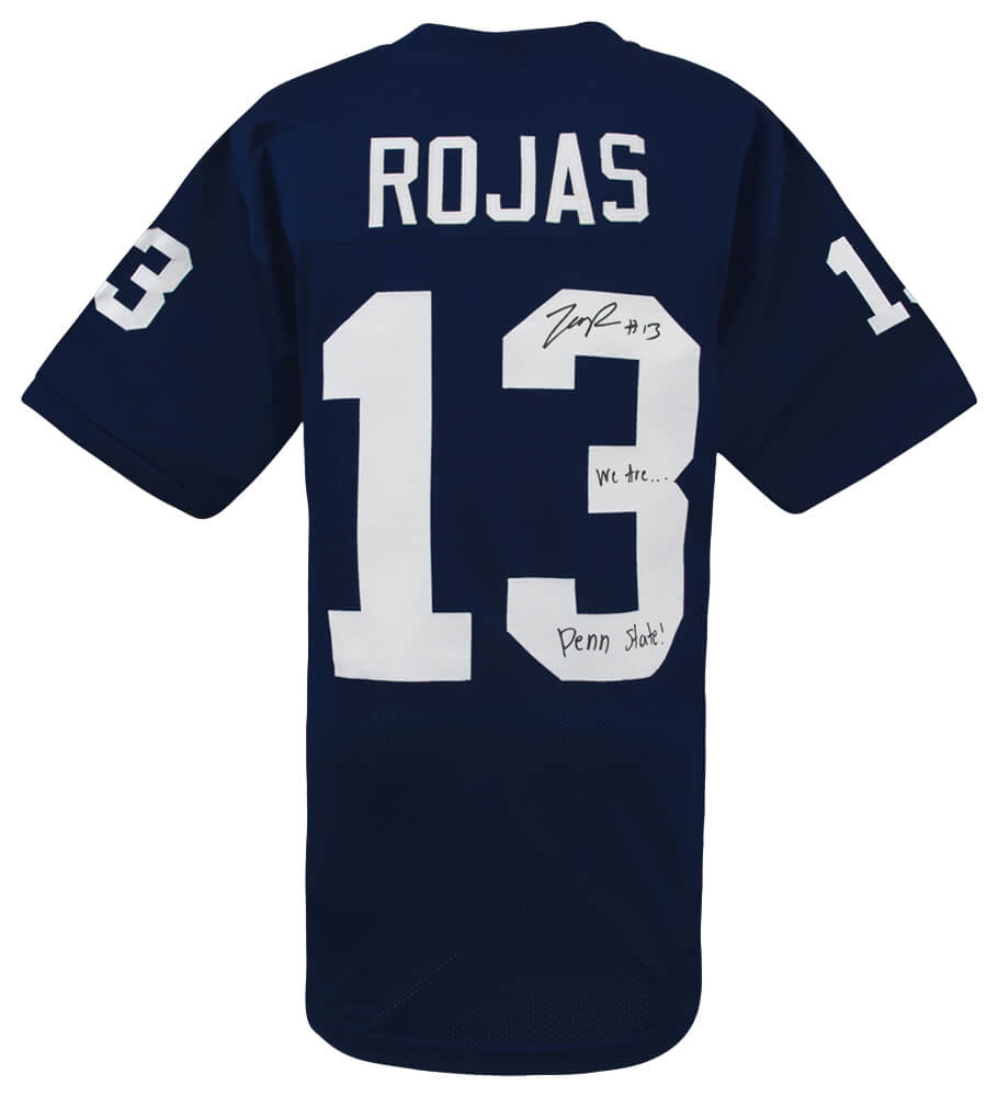Tony Rojas Signed Navy Custom College Football Jersey w/We Are Penn State
