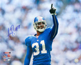 Aaron Ross Signed New York Giants Blue Jersey Pointing 16x20 Photo
