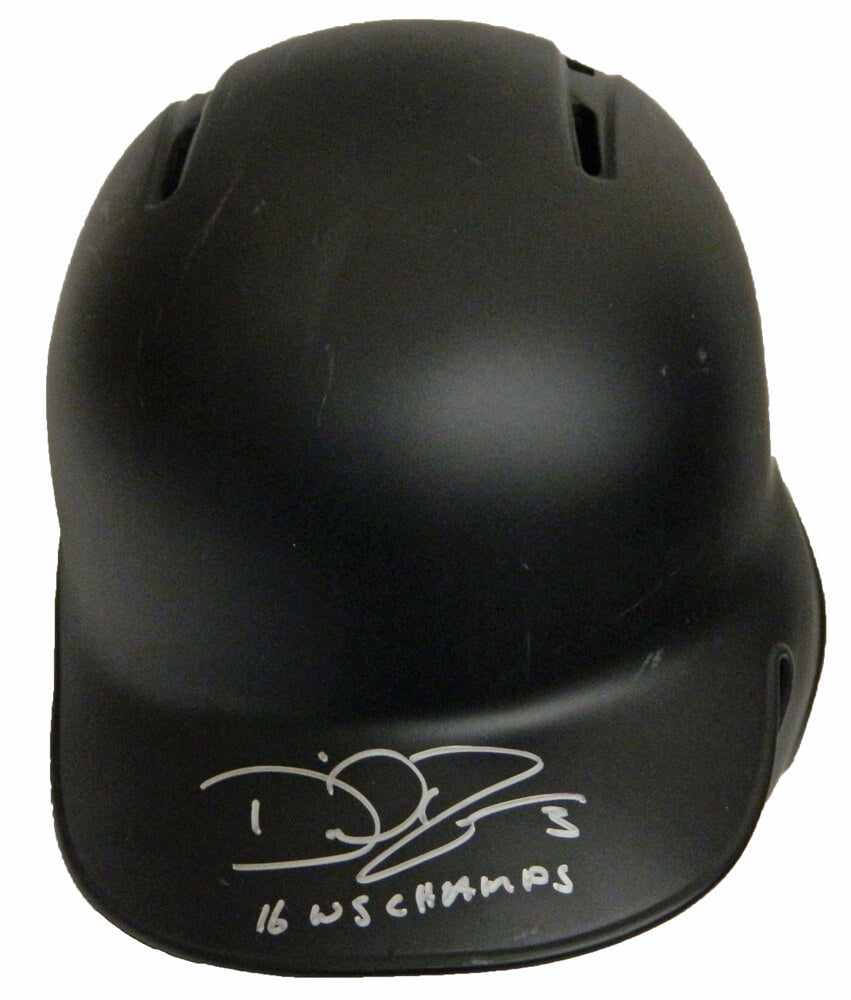 David Ross Signed Rawlings Black Chicago Cubs Game Issued Batting Helmet w/16 WS Champs