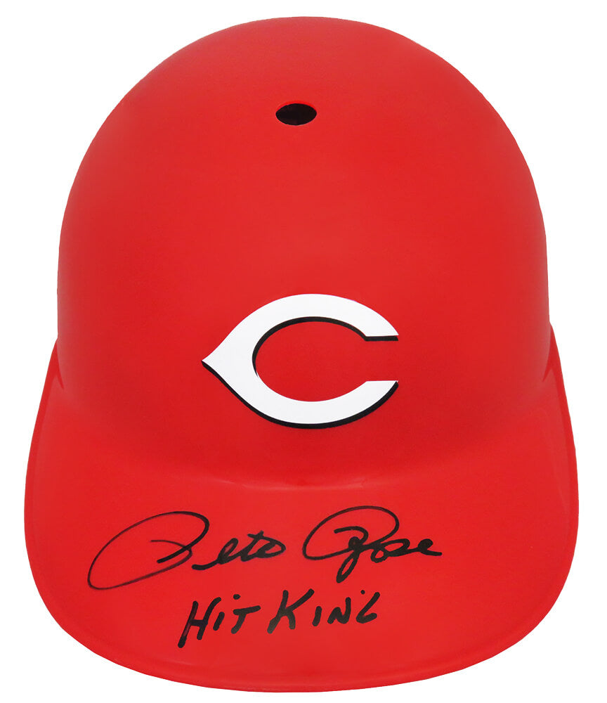 Pete Rose Signed Cincinnati Reds Replica Souvenir Batting Helmet w/Hit King