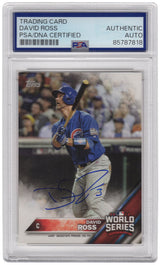 David Ross Signed Chicago Cubs 2016 Topps Now World Series Champions Trading Card #WS-13 - (PSA Encapsulated)