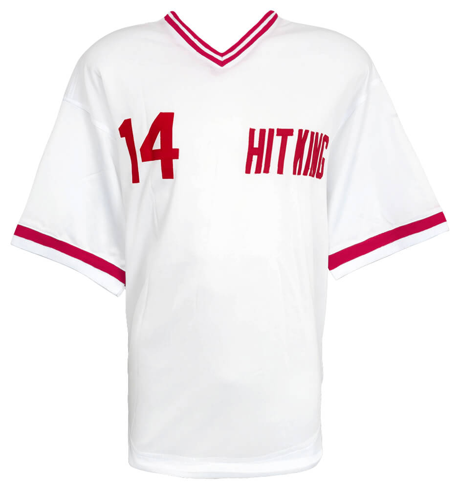 Pete Rose Signed White Throwback 'Hit King' Custom Baseball Jersey