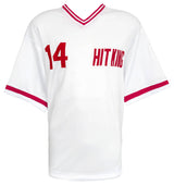 Pete Rose Signed White Throwback 'Hit King' Custom Baseball Jersey