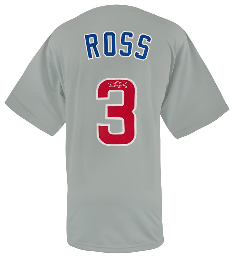 David Ross Signed Grey Custom Style Baseball Jersey