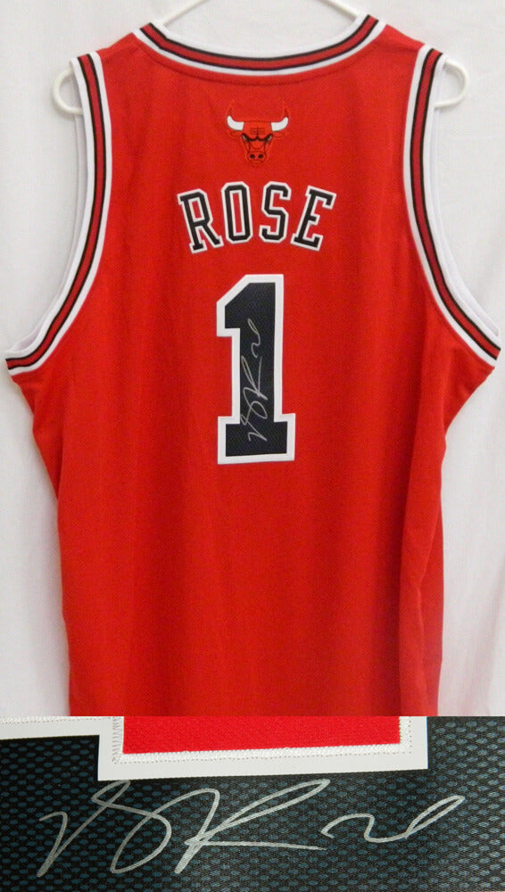 Derrick Rose Signed Bulls Red Adidas Swingman Jersey