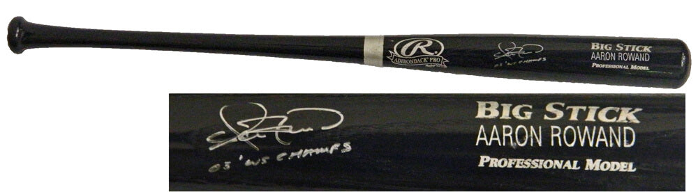 Aaron Rowand Signed Big Stick Black Name-Engraved Bat w/'05 WS Champs