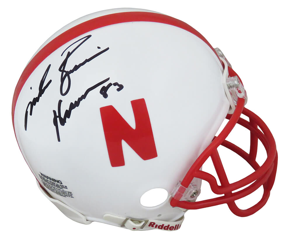 Mike Rozier Signed Nebraska Cornhuskers Riddell Mini Helmet w/Heisman'83