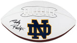Rudy Ruettiger Signed Notre Dame Fighting Irish Logo Brands White Logo Football