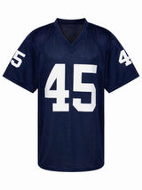 Rudy Ruettiger Signed Navy Throwback Custom College Football Jersey w/Never Quit