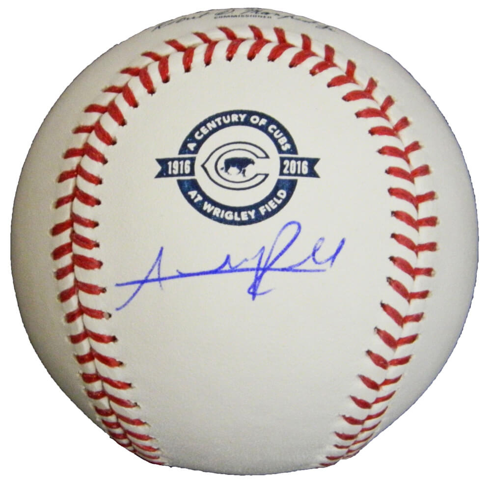 Addison Russell Signed Rawlings Chicago Cubs 100th Anniversary At Wrigley Field Logo Official MLB Baseball