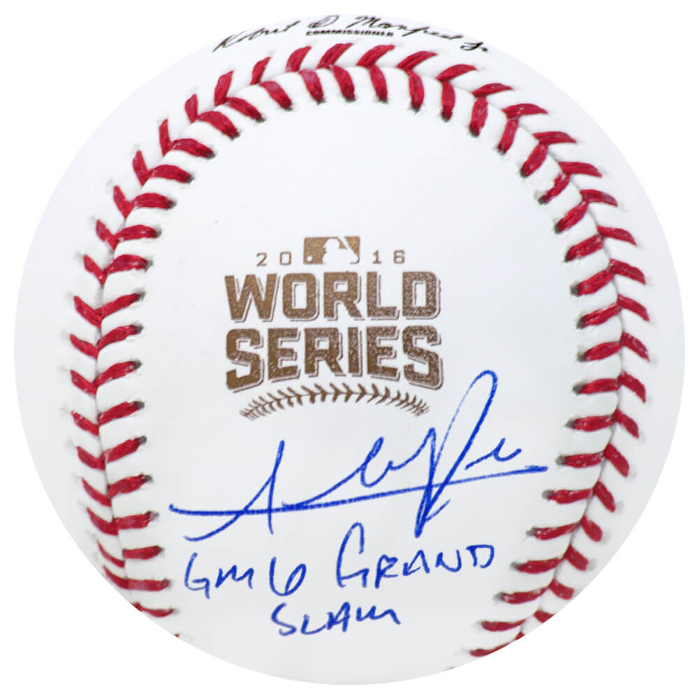 Addison Russell Signed Rawlings 2016 World Series Baseball w/GM 6 Grand Slam