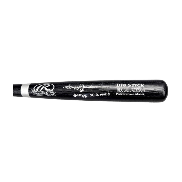 Reggie Jackson Signed Inscription Rawlings Baseball Bat New York Yankees