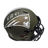 Rob Gronkowski Signed Authentic Full Size Salute To Service New England Patriots NFL Helmet