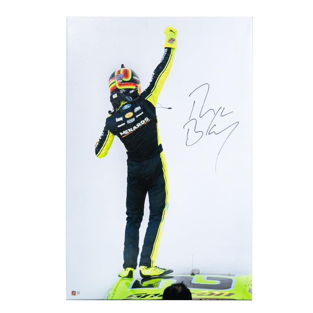 Ryan Blaney Signed 2023 NASCAR Cup Champion 30x20 Canvas Photo (COA)