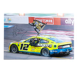 Ryan Blaney Signed 2023 NASCAR Cup Championship Celebration 20x32 Gallery Wrapped Photo on SpeedCanvas (PA)