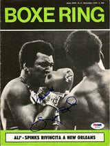 Muhammad Ali & Leon Spinks Autographed Magazine Cover PSA/DNA #S01556