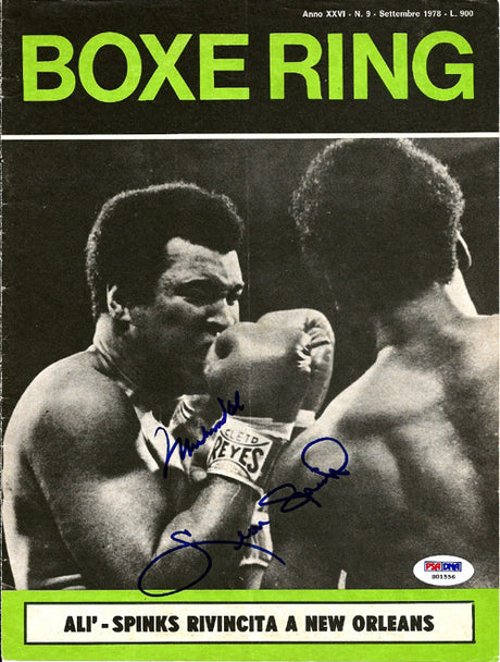 Muhammad Ali & Leon Spinks Autographed Magazine Cover PSA/DNA #S01556